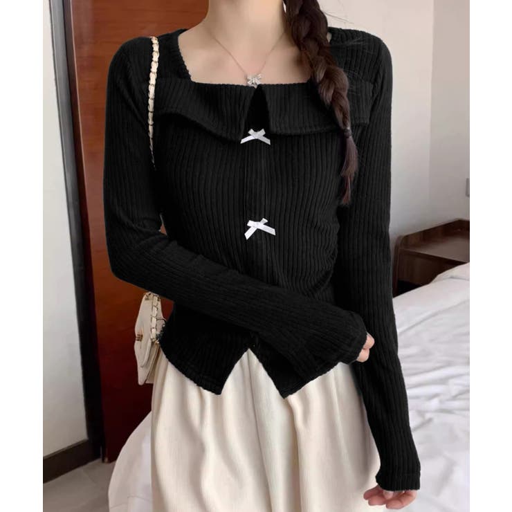 リブニットプルオーバーレディース セクシーニットカットソー フロントスリットニッ… | SUNSHINE CLOSET | 詳細画像6 