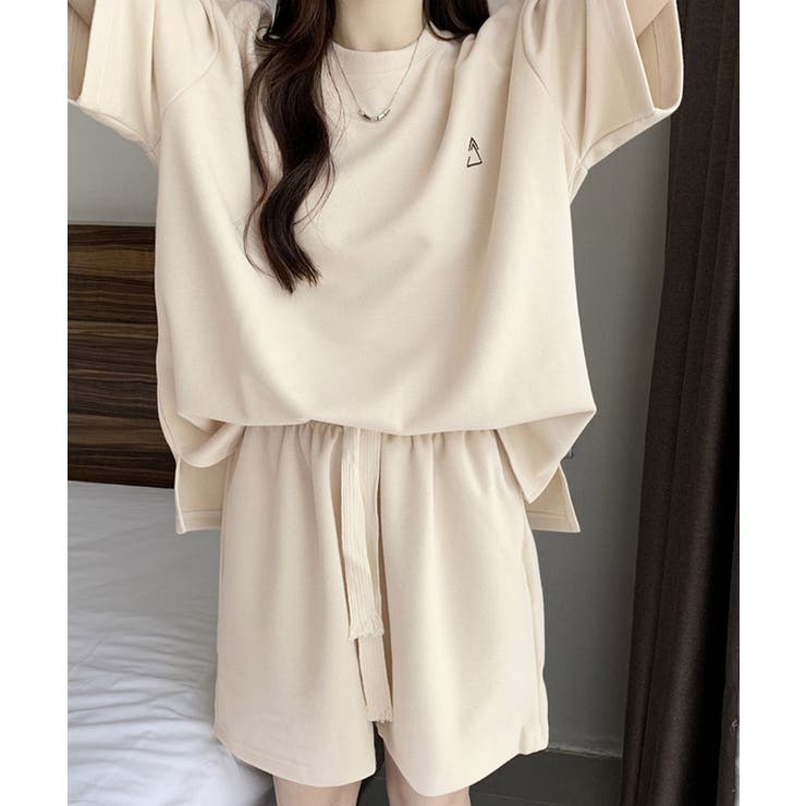 ゆったり半袖トップス ショートパンツ上下セット リラックスルームウェア | SUNSHINE CLOSET | 詳細画像5 