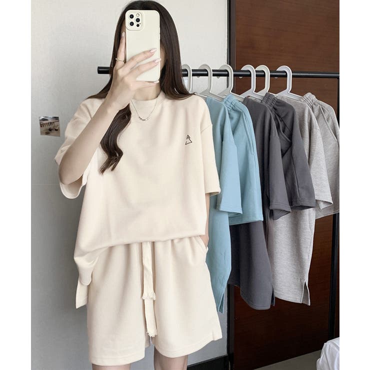 ゆったり半袖トップス ショートパンツ上下セット リラックスルームウェア | SUNSHINE CLOSET | 詳細画像6 