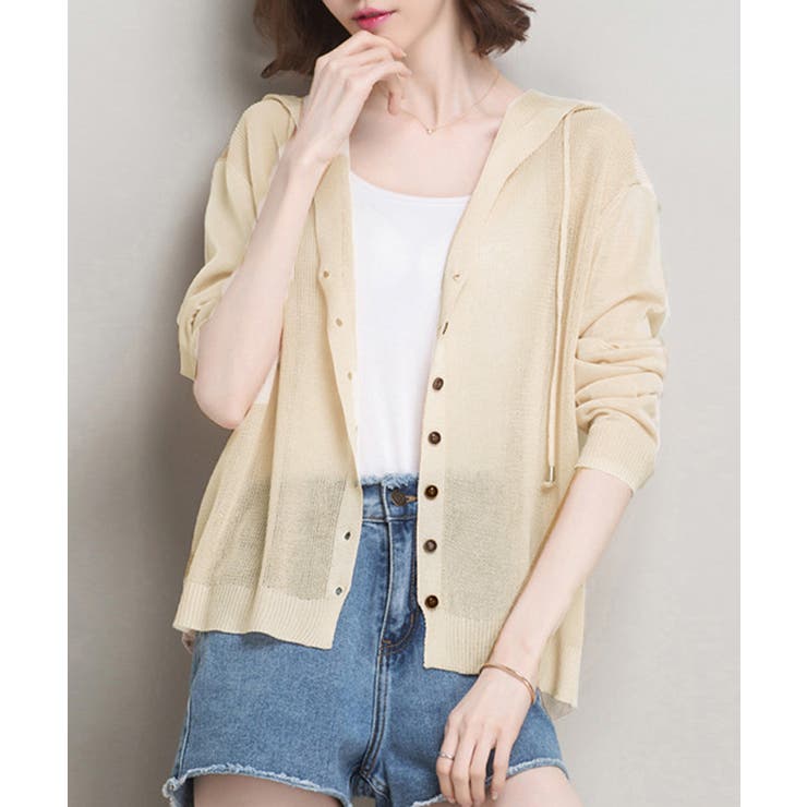 STONE フード付きニットセーター カーディガン STONE ISLAND フード