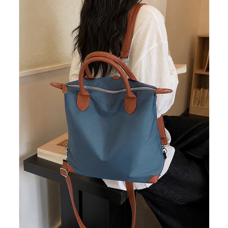 4way バイカラー手提げバッグA4収納 おしゃれ軽量ショルダーバッグ大人カジュ… | SUNSHINE CLOSET | 詳細画像12 