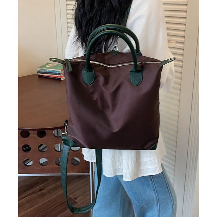 4way バイカラー手提げバッグA4収納 おしゃれ軽量ショルダーバッグ大人カジュ… | SUNSHINE CLOSET | 詳細画像18 