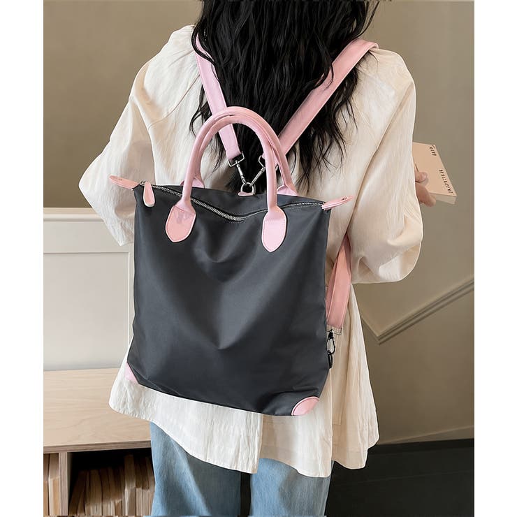4way バイカラー手提げバッグA4収納 おしゃれ軽量ショルダーバッグ大人カジュ… | SUNSHINE CLOSET | 詳細画像2 