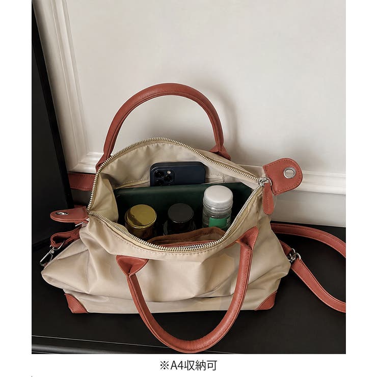 4way バイカラー手提げバッグA4収納 おしゃれ軽量ショルダーバッグ大人カジュ… | SUNSHINE CLOSET | 詳細画像20 