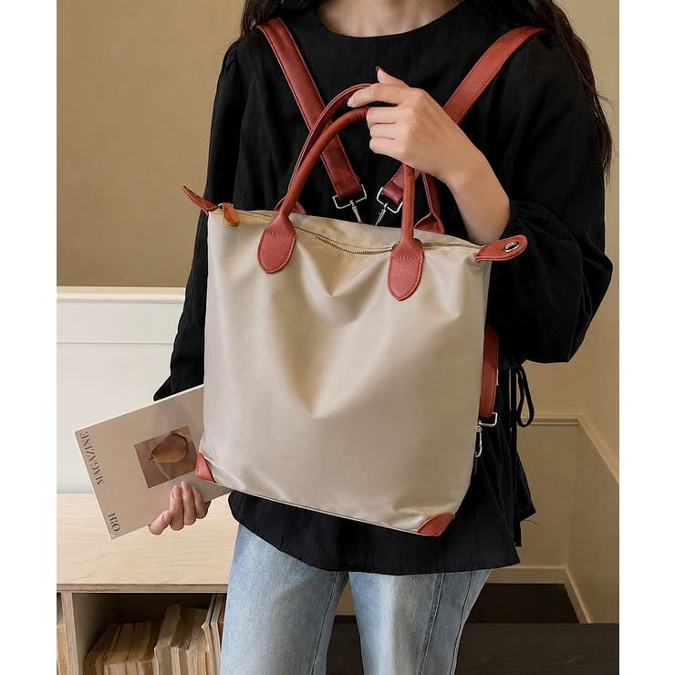 4way バイカラー手提げバッグA4収納 おしゃれ軽量ショルダーバッグ大人カジュ… | SUNSHINE CLOSET | 詳細画像7 