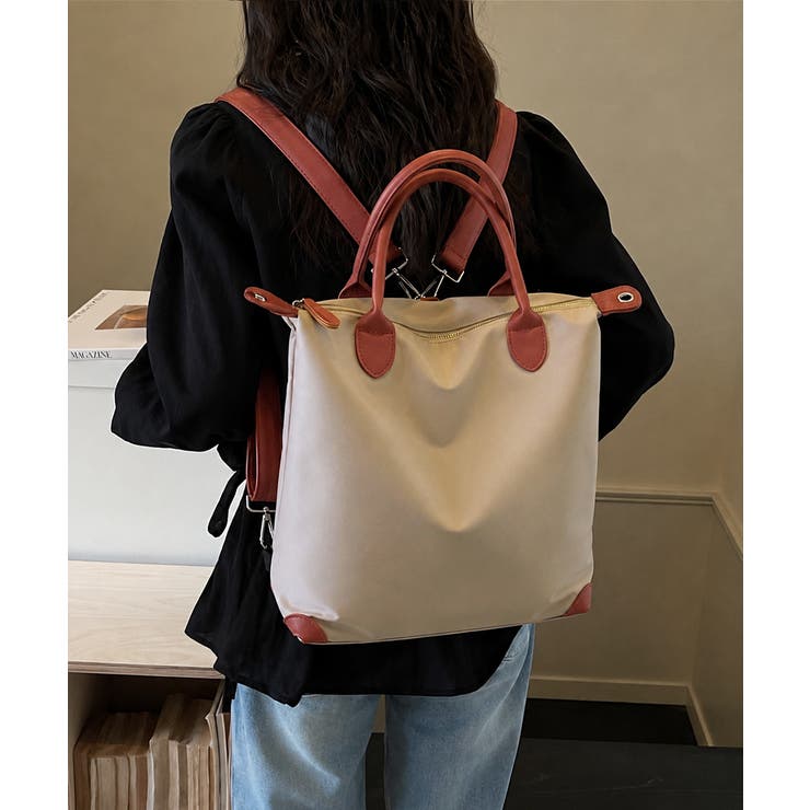 4way バイカラー手提げバッグA4収納 おしゃれ軽量ショルダーバッグ大人カジュ… | SUNSHINE CLOSET | 詳細画像8 