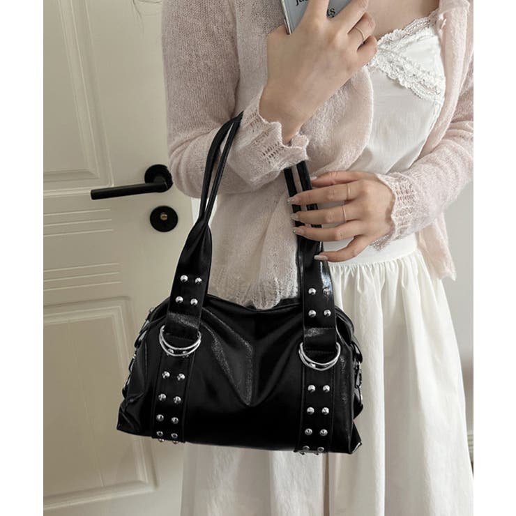 ヴィンテージライク大容量ショルダーバッグレディースハンドバッグ モード合皮かばん… | SUNSHINE CLOSET | 詳細画像1 