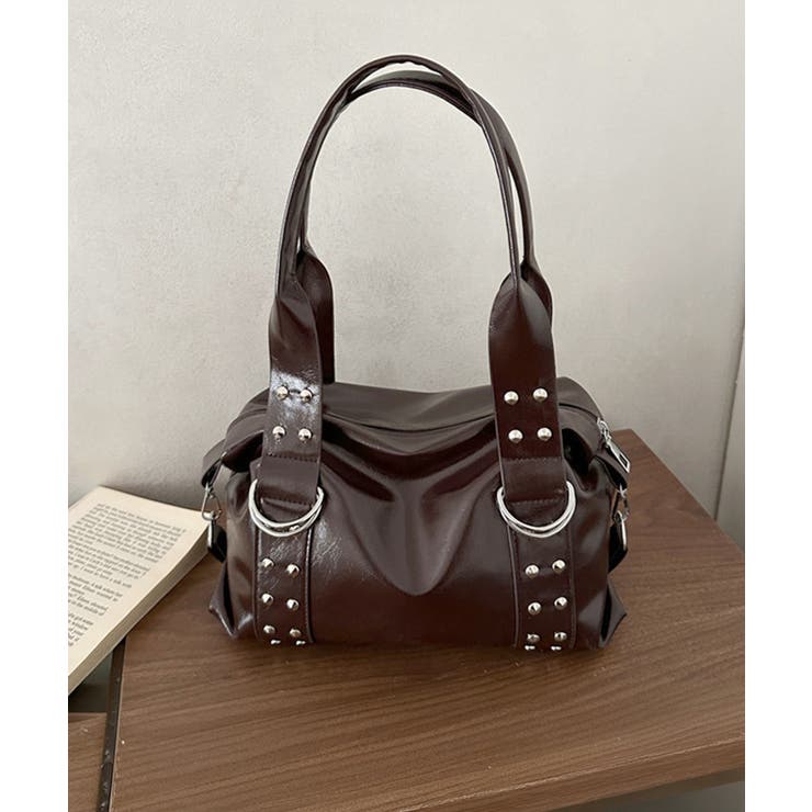 ヴィンテージライク大容量ショルダーバッグレディースハンドバッグ モード合皮かばん… | SUNSHINE CLOSET | 詳細画像11 