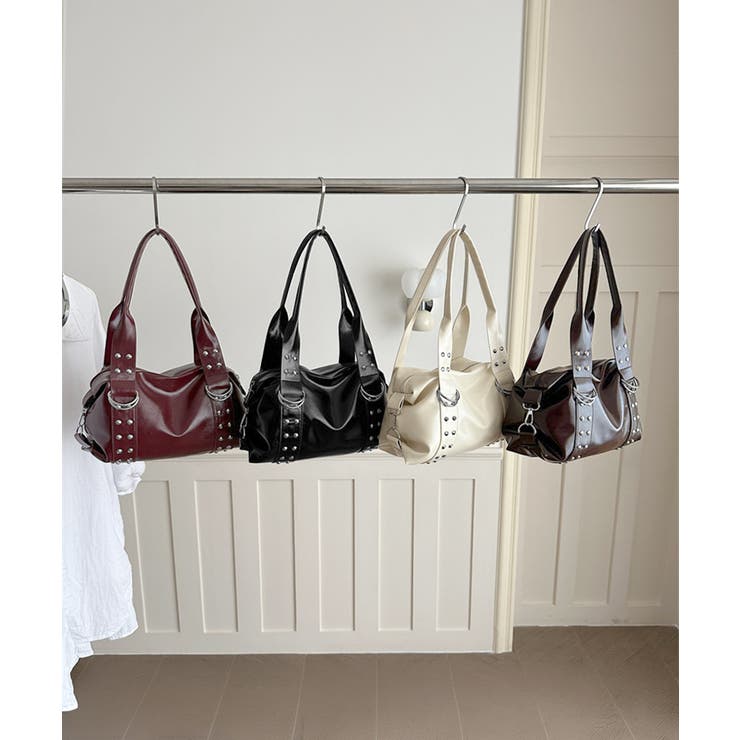 ヴィンテージライク大容量ショルダーバッグレディースハンドバッグ モード合皮かばん… | SUNSHINE CLOSET | 詳細画像17 