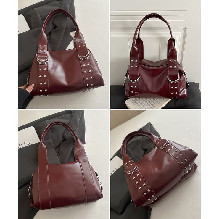 ヴィンテージライク大容量ショルダーバッグレディースハンドバッグ モード合皮かばん… | SUNSHINE CLOSET | 詳細画像18 