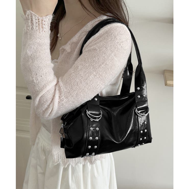 ヴィンテージライク大容量ショルダーバッグレディースハンドバッグ モード合皮かばん… | SUNSHINE CLOSET | 詳細画像2 