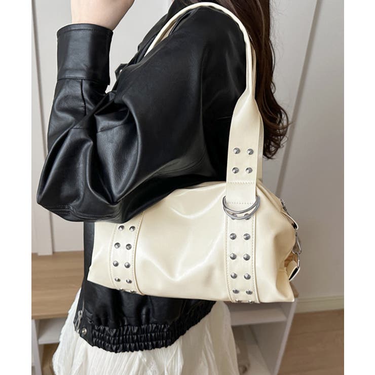 ヴィンテージライク大容量ショルダーバッグレディースハンドバッグ モード合皮かばん… | SUNSHINE CLOSET | 詳細画像6 