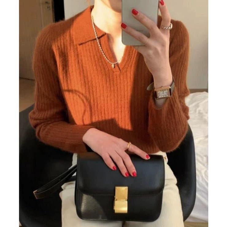 スキッパーニット韓国風リブニットトップス | SUNSHINE CLOSET | 詳細画像12 