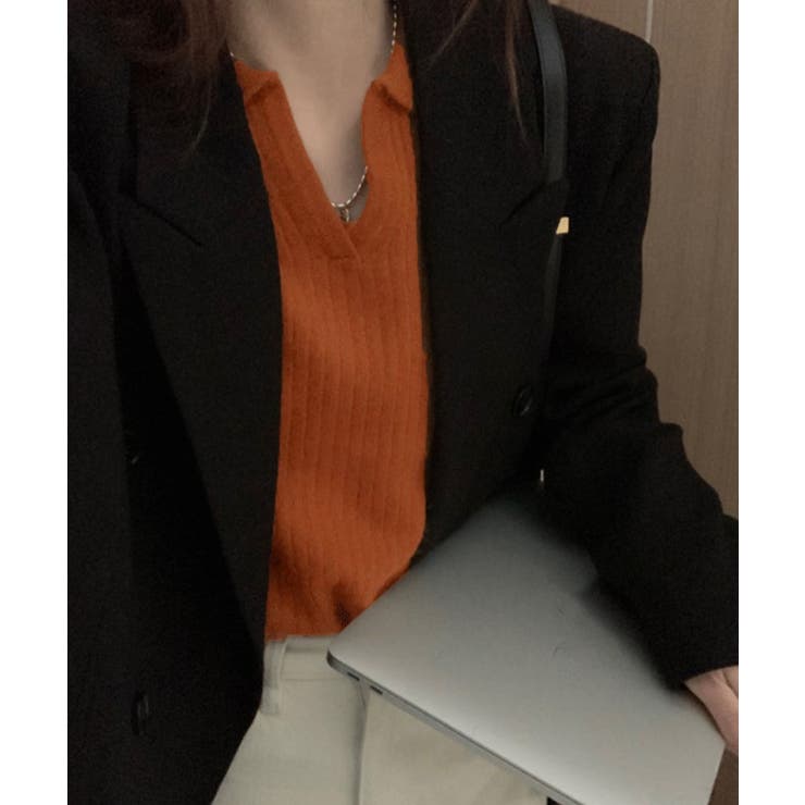 スキッパーニット韓国風リブニットトップス | SUNSHINE CLOSET | 詳細画像13 