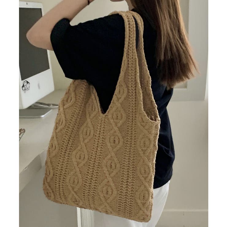 ニットバッグ 韓国 トートバッグ 大容量 | SUNSHINE CLOSET | 詳細画像12 