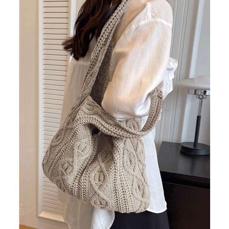 ニットバッグ 韓国 トートバッグ 大容量 | SUNSHINE CLOSET | 詳細画像3 