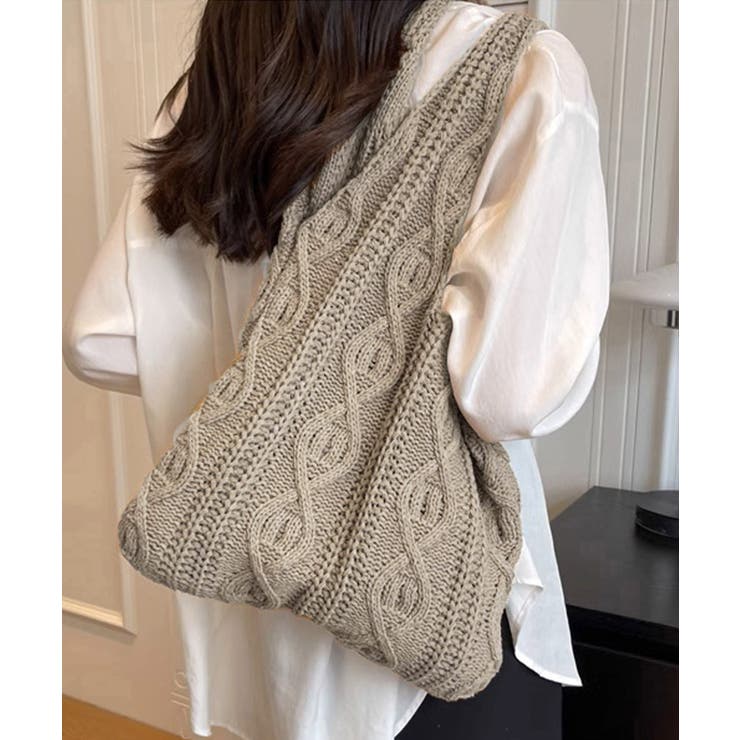 ニットバッグ 韓国 トートバッグ 大容量 | SUNSHINE CLOSET | 詳細画像4 