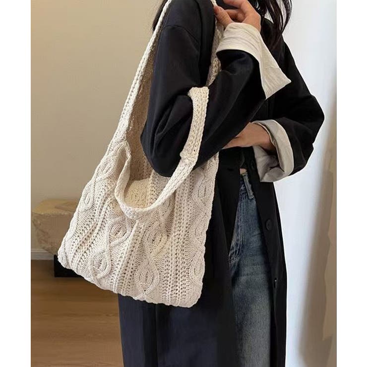 ニットバッグ 韓国 トートバッグ 大容量 | SUNSHINE CLOSET | 詳細画像6 