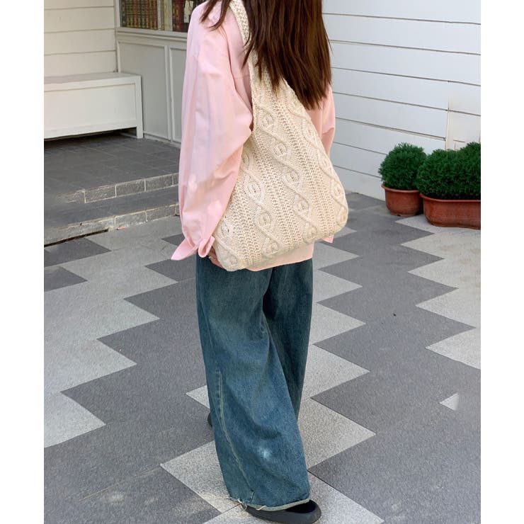 ニットバッグ 韓国 トートバッグ 大容量 | SUNSHINE CLOSET | 詳細画像9 