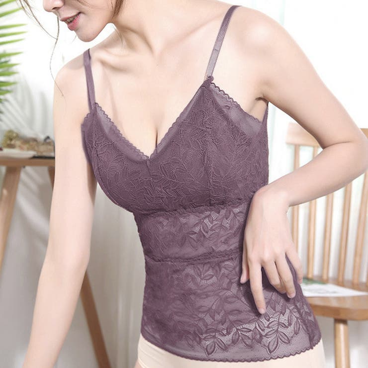 パープルピンク | キャミソール 総レース カップ付き | SUNSHINE CLOSET