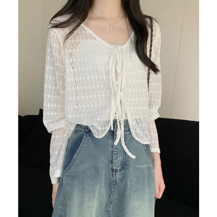ショート丈トップス レディース フロントリボン | SUNSHINE CLOSET | 詳細画像2 
