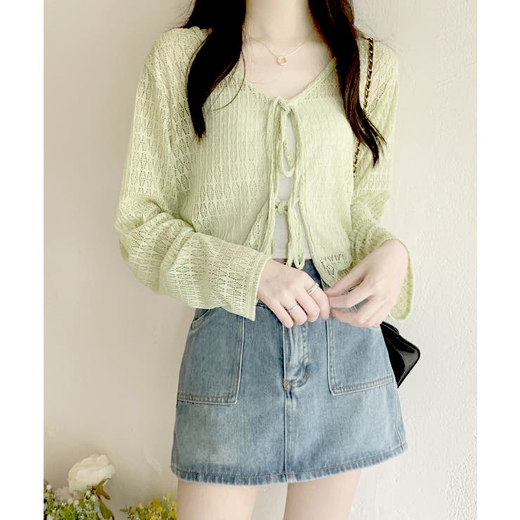 ショート丈トップス レディース フロントリボン | SUNSHINE CLOSET | 詳細画像7 