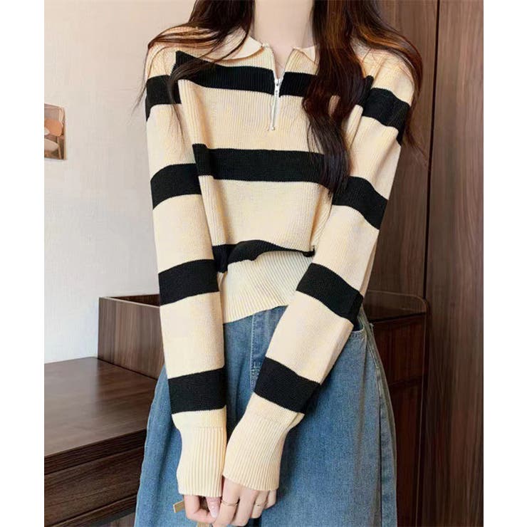 ニットトップス ハーフジップ 襟付き | SUNSHINE CLOSET | 詳細画像1 