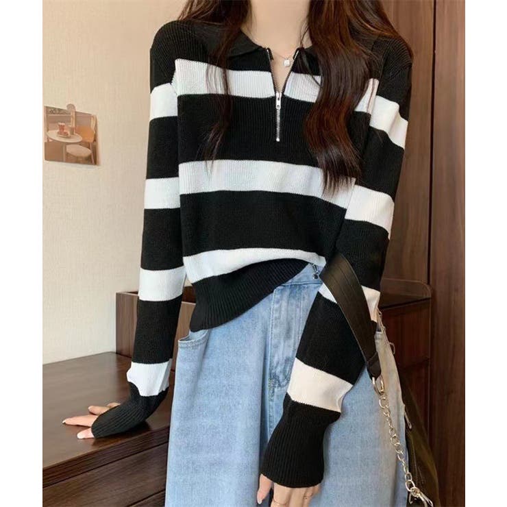 ニットトップス ハーフジップ 襟付き | SUNSHINE CLOSET | 詳細画像4 