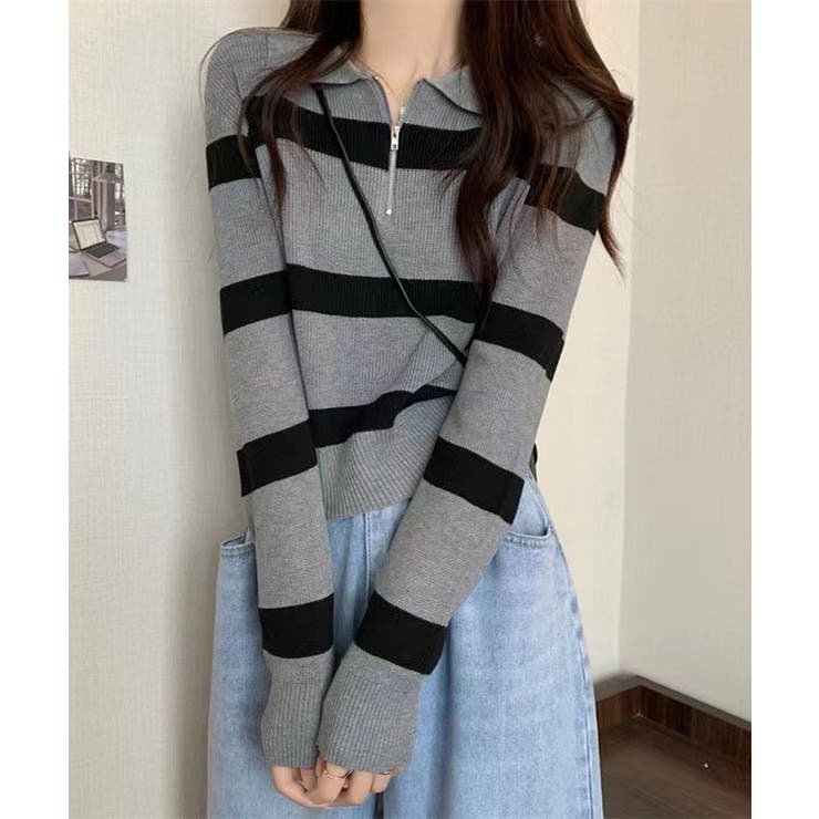 ニットトップス ハーフジップ 襟付き | SUNSHINE CLOSET | 詳細画像7 