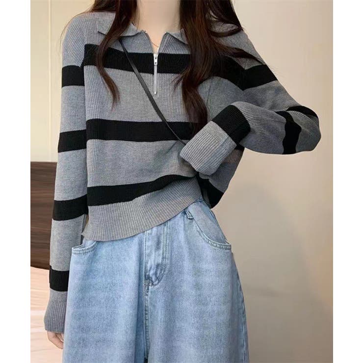 ニットトップス ハーフジップ 襟付き | SUNSHINE CLOSET | 詳細画像8 