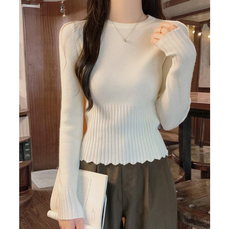 ニットトップス 長袖 春秋冬 リブ編み | SUNSHINE CLOSET | 詳細画像3 