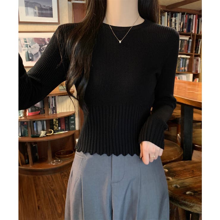 ニットトップス 長袖 春秋冬 リブ編み | SUNSHINE CLOSET | 詳細画像6 