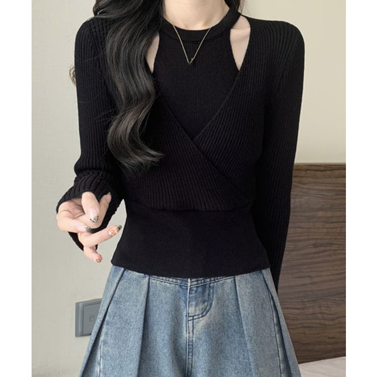 ニットトップス 長袖 レイヤード風 秋冬 | SUNSHINE CLOSET | 詳細画像3 