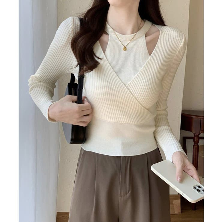 ニットトップス 長袖 レイヤード風 秋冬 | SUNSHINE CLOSET | 詳細画像5 