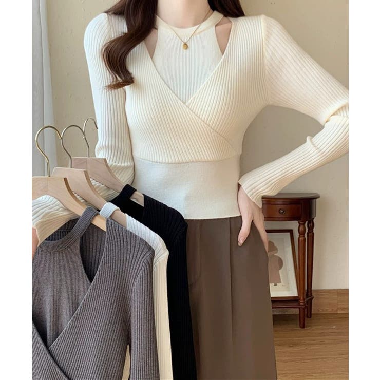 ニットトップス 長袖 レイヤード風 秋冬 | SUNSHINE CLOSET | 詳細画像6 