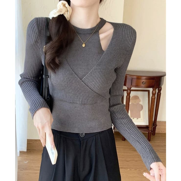 ニットトップス 長袖 レイヤード風 秋冬 | SUNSHINE CLOSET | 詳細画像8 