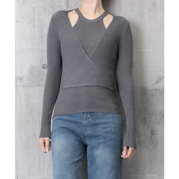 ニットトップス 長袖 レイヤード風 秋冬 | SUNSHINE CLOSET | 詳細画像9 