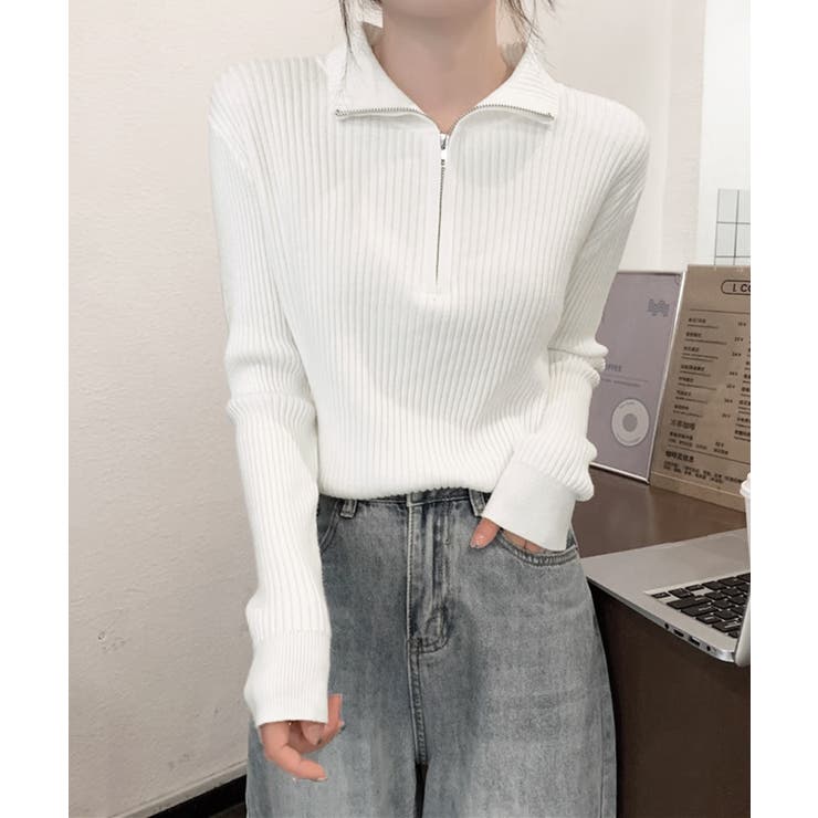 ニットトップス ハーフジップ 春秋冬 | SUNSHINE CLOSET | 詳細画像1 