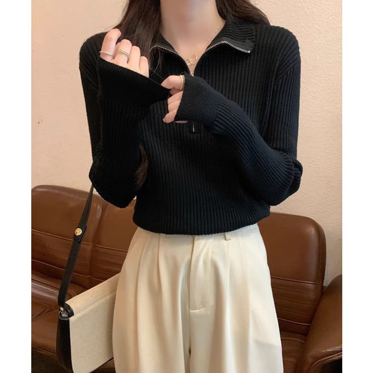 ニットトップス ハーフジップ 春秋冬 | SUNSHINE CLOSET | 詳細画像2 
