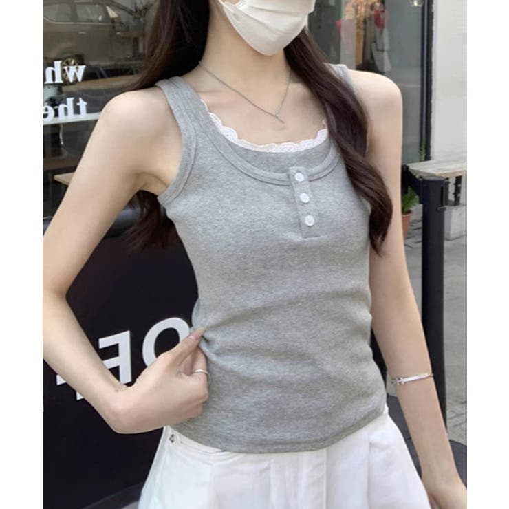 タンクトップ Uネック 韓国風 重ね着 | SUNSHINE CLOSET | 詳細画像1 