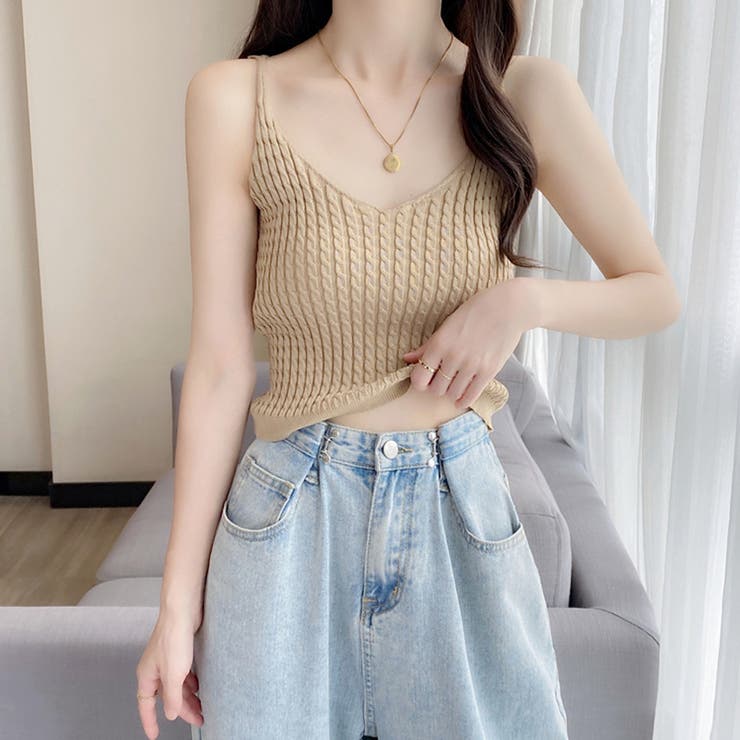 新品未使用:CELINE ピンク Vネック キャミソール キャミソール Vネック サマーニット[品番：AGCW0004263]｜SUNSHINE