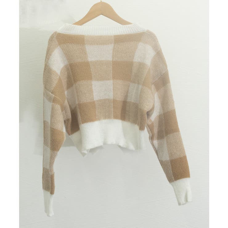 チェック柄ニット ショート丈 長袖ニット | SUNSHINE CLOSET | 詳細画像10 