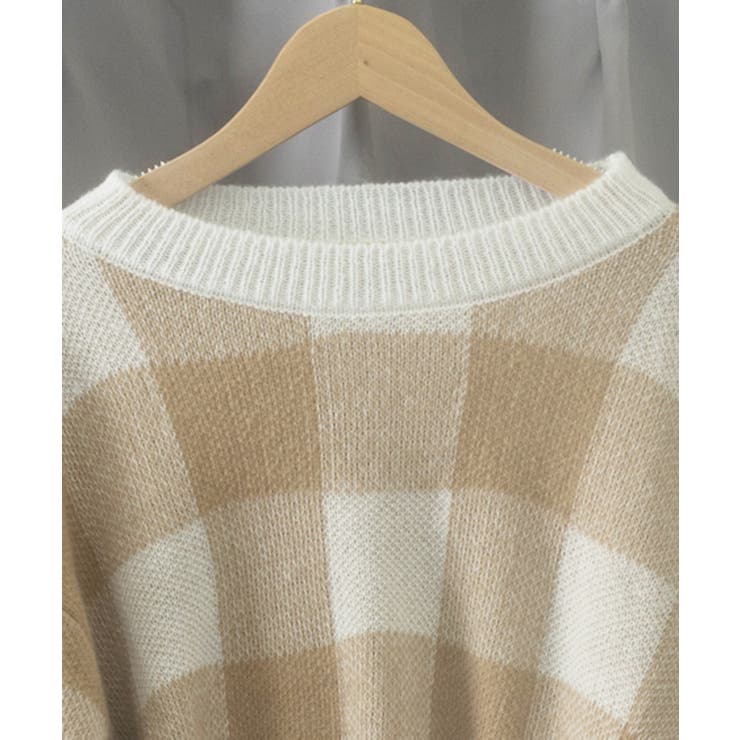 チェック柄ニット ショート丈 長袖ニット | SUNSHINE CLOSET | 詳細画像11 