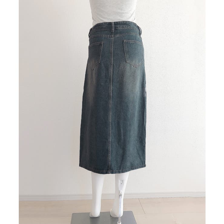 デニムスカート ロング フロントスリット | SUNSHINE CLOSET | 詳細画像12 