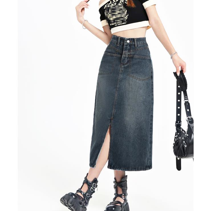 デニムスカート ロング フロントスリット | SUNSHINE CLOSET | 詳細画像5 