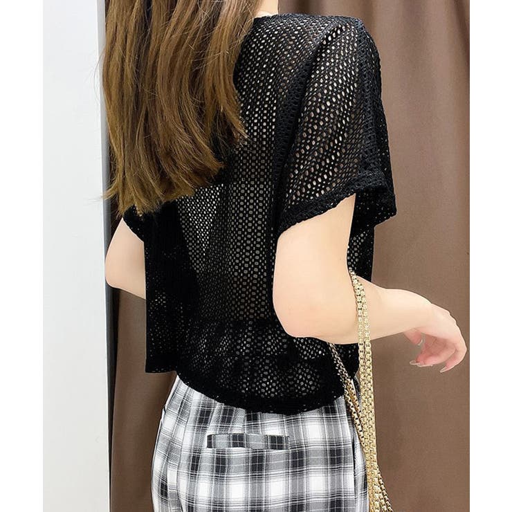 メッシュトップス ショート丈 クルーネック | SUNSHINE CLOSET | 詳細画像2 