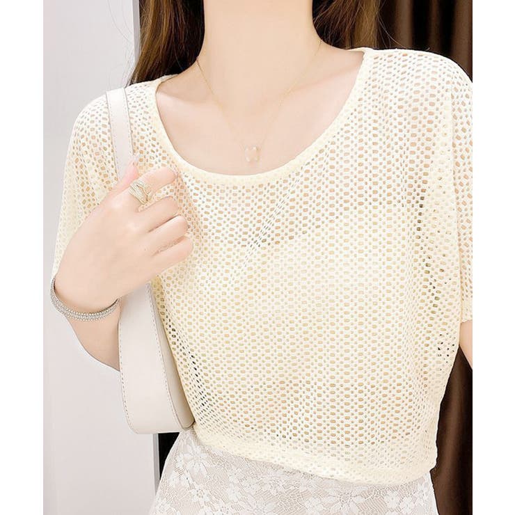 メッシュトップス ショート丈 クルーネック | SUNSHINE CLOSET | 詳細画像4 