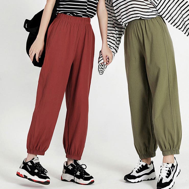 25SS人気ジョガーパンツ【MARITHE】ARCH LOGO SWEAT PANTS★3色 ジョガーパンツ スウェットパンツ 春[品番：AGCW0002203