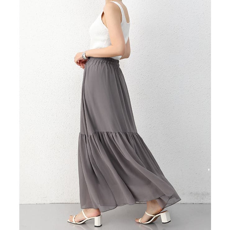 【the closet】“エンゼルフィッシュ”ロングスカート She's Closet スカート 前後2WAY ハイウエストニットタイト