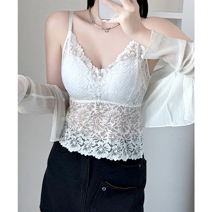 総レースキャミソール カップ付き 花柄 | SUNSHINE CLOSET | 詳細画像3 